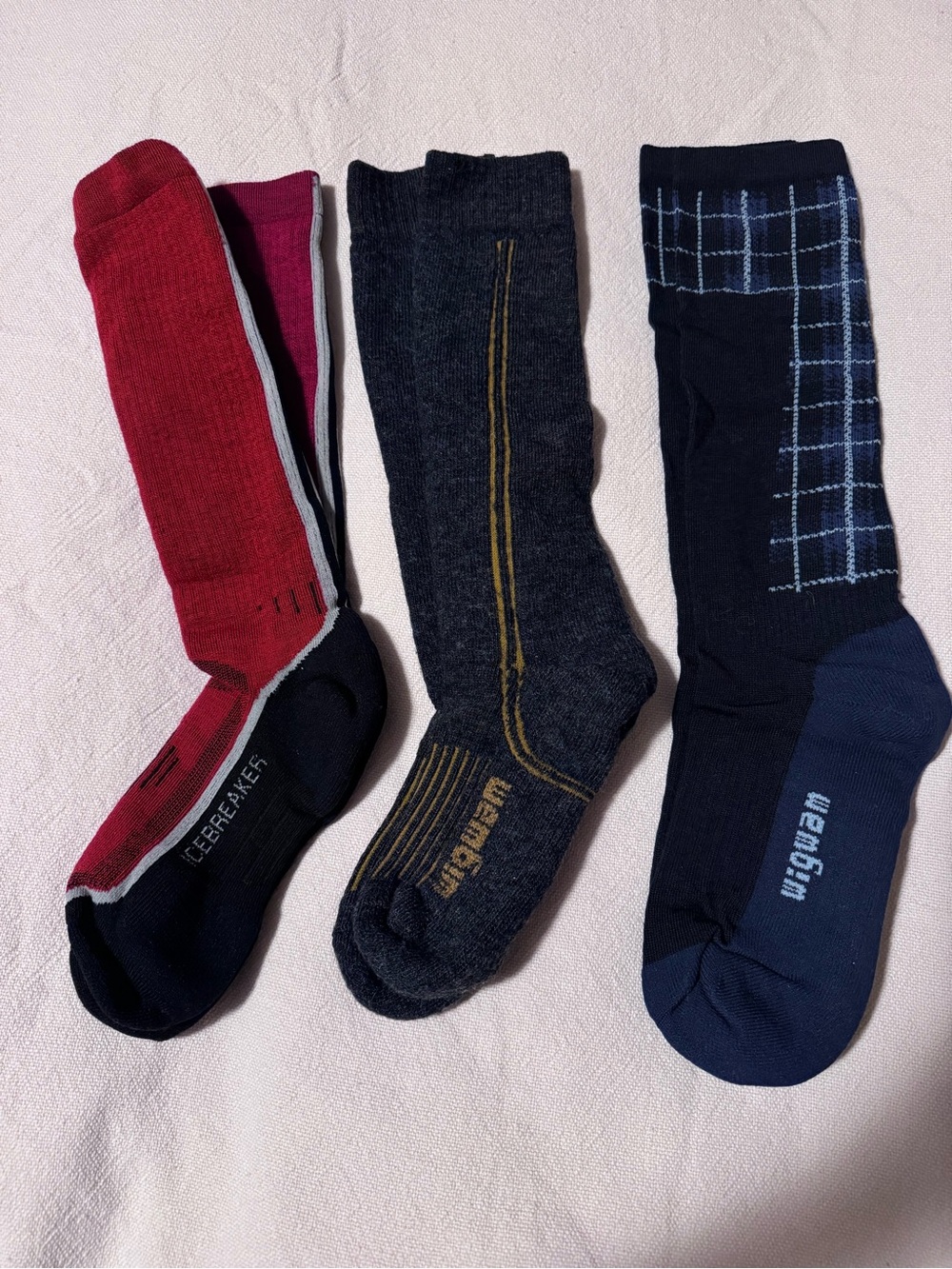 3 Pairs of Ladies Wool Socks - Ice Breaker and Wigwam